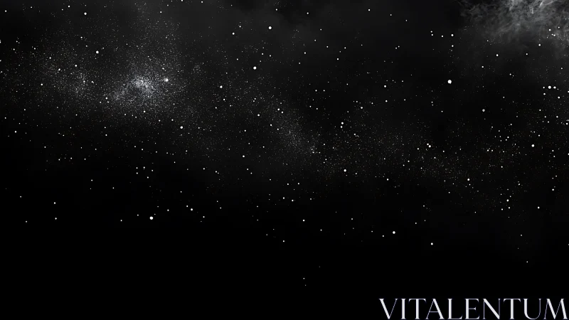 Star field with dense galactic band on black background.