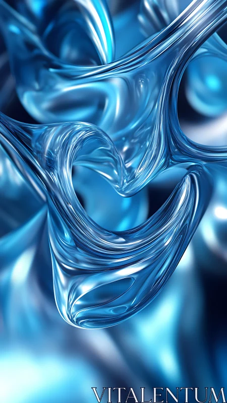 Liquid-like blue metallic ribbons curl in layered motion