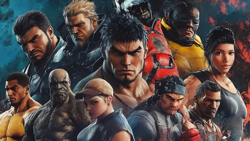 Group portrait shows digitally rendered fighters facing forward