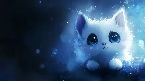 Luminescent Feline Entity with Chromatic Ocular Features.