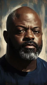 Weathered gaze under painted light, quiet storm within.