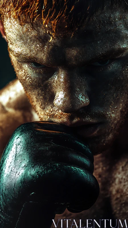 Gilded Bronze Fist Clenches. Power Rendered.