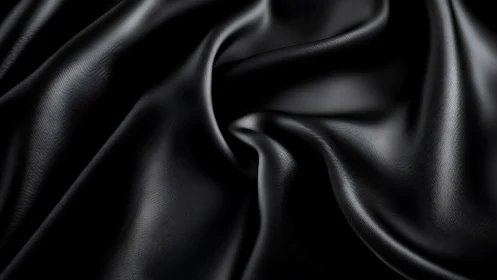 Black fabric with dramatic folds and light reflections