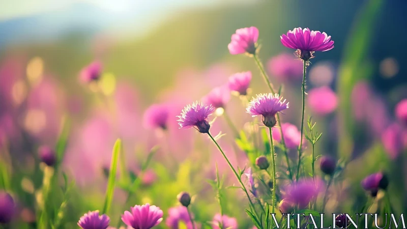 Magenta Blooms Dance Through Dreamy Garden Light