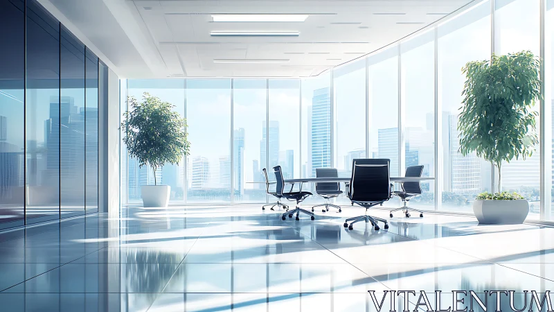 Glass Cathedral of Command: Skyscraper Boardroom Symphony.