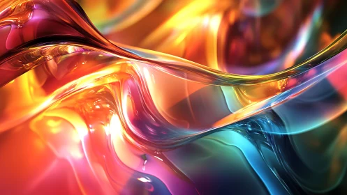 Refractive liquid surfaces render high-gloss spectral light gradients