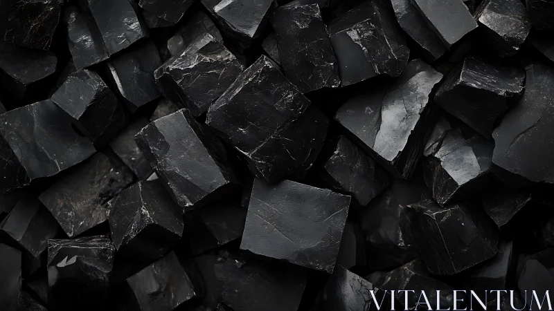 Midnight stone cubes tumble in a moody geometric tide.