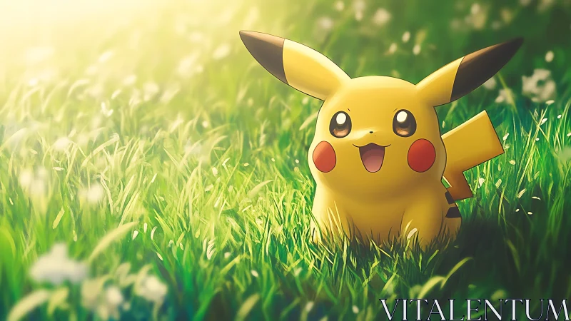 Sunny meadow joy with a playful yellow friend smiling wide.