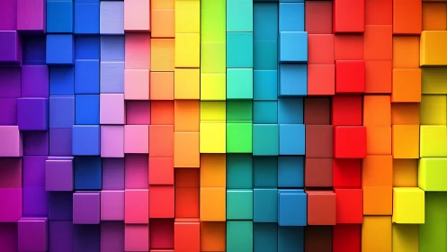 Color blocks quietly stack themselves into a radiant spectrum