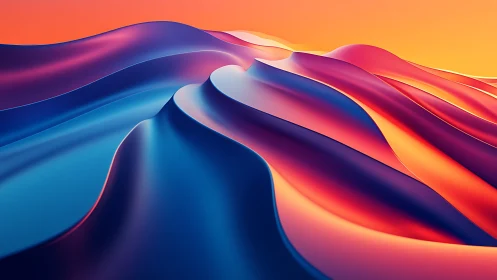 Iridescent gradient dunes under molten neon sky glow.