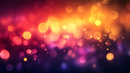 Vibrant Bokeh Light Background in Warm Tones, Abstract Style.