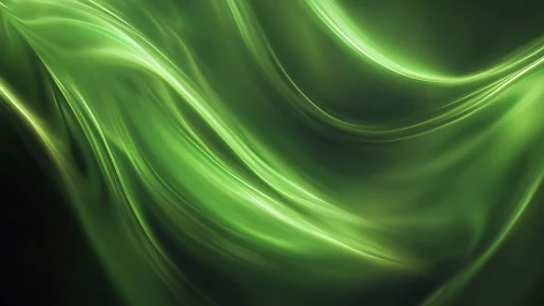 Soft green light waves flowing in a calm, soothing rhythm.