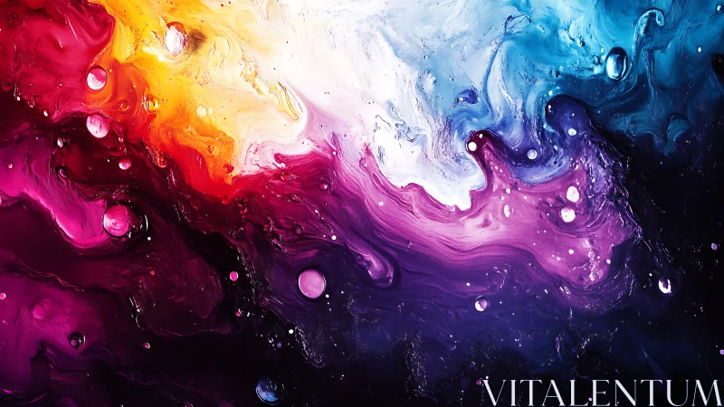 Fluid acrylic color fields form layered abstract gradients