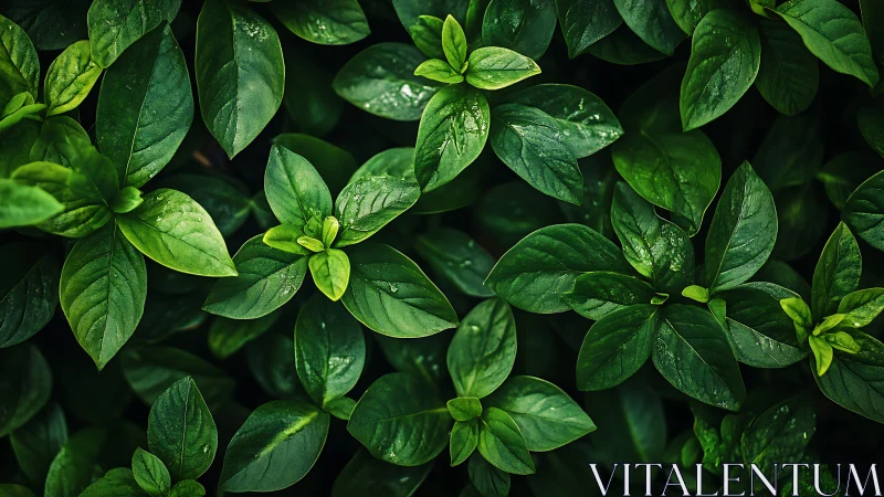 Lush overlapping green leaves in rich natural texture study.