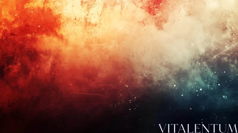 Abstract cosmic nebula background with vibrant red and blue hues.