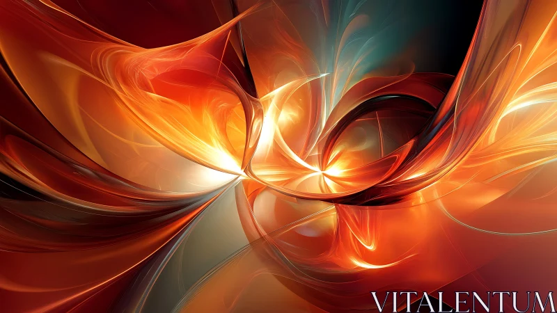 Curved luminous forms intersect within layered digital abstraction