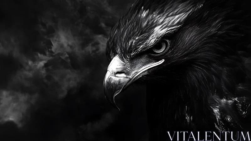 Majestic Eagle Portrait in Dramatic Black and White Photography.