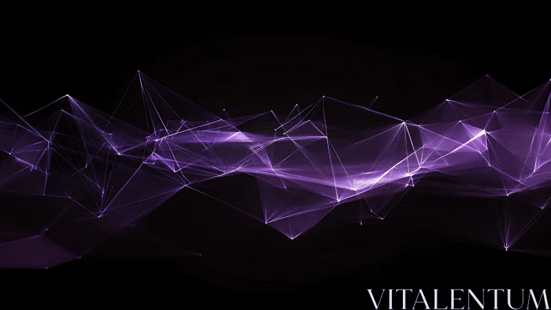 Procedural purple polygon mesh visualizing dynamic data topology