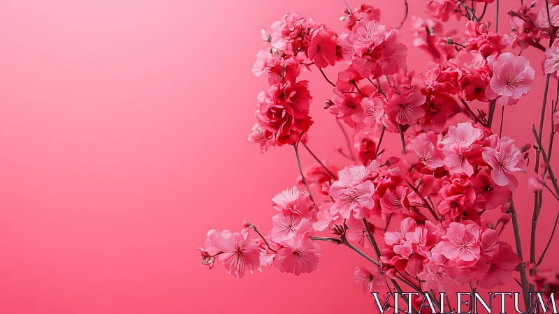 Pink Phlox Clustering Against Monochromatic Background with Depth Gradient