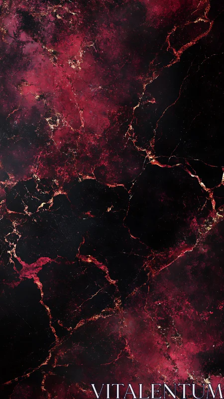 Dark red marble texture with black and gold veins.