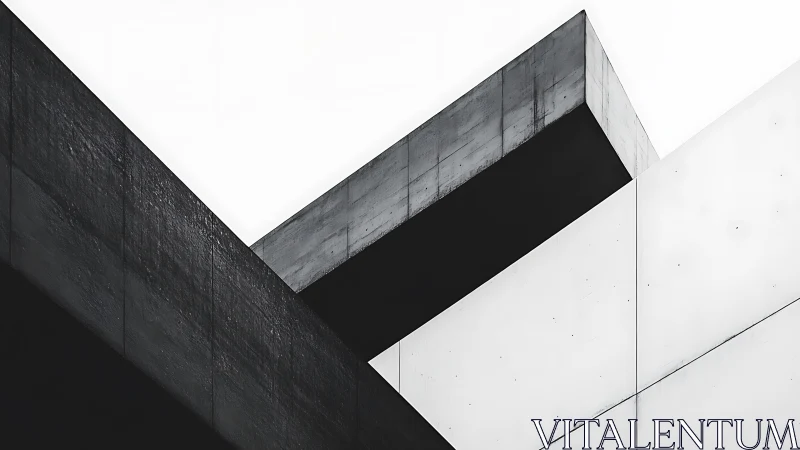 Monochrome concrete geometry in minimalist architectural study.