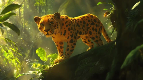 Leopard's Jungle Home: A Golden Moment of Wild Grace.