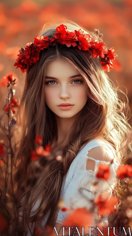 Optically soft portrait in shallow-depth autumnal bokeh field.