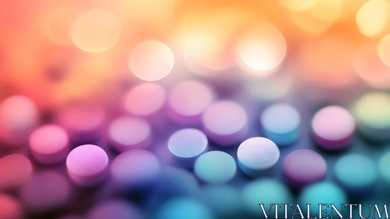 Soft focus pastel circles in warm colorful bokeh pattern.