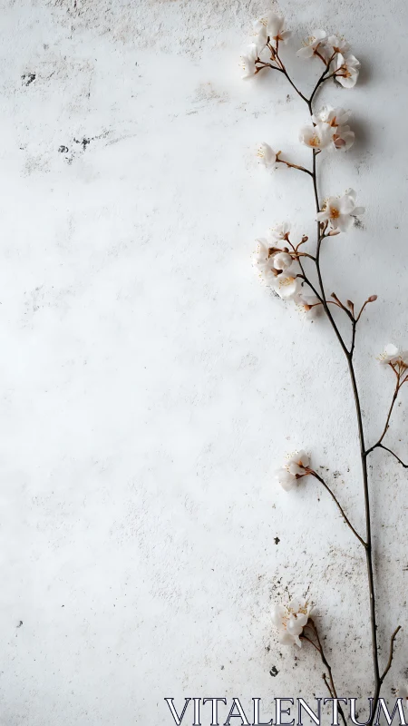 Delicate Dried Flowers Against Weathered White.
