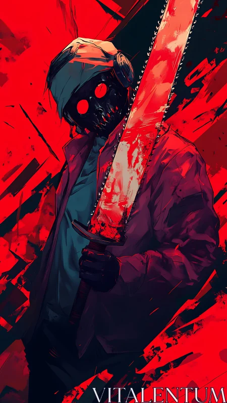 Chainsaw phantom leans into crimson chaos with quiet menace