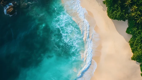 Turquoise Shoreline Embraces Golden Sands With Crystalline Clarity