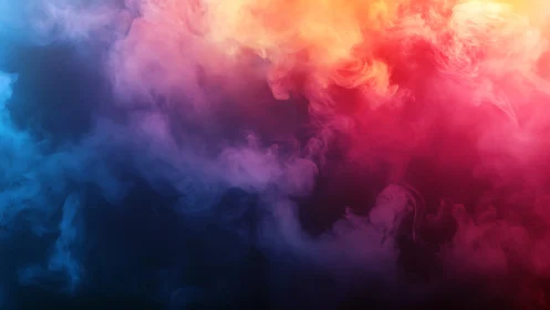 Multicolor diffuse smoke gradient in abstract composition.