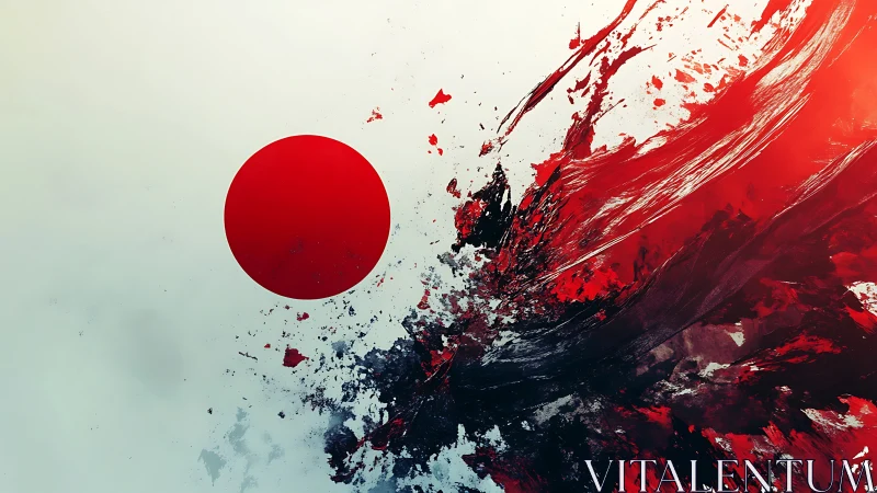 Crimson sun collides with wild ink storm across silence.