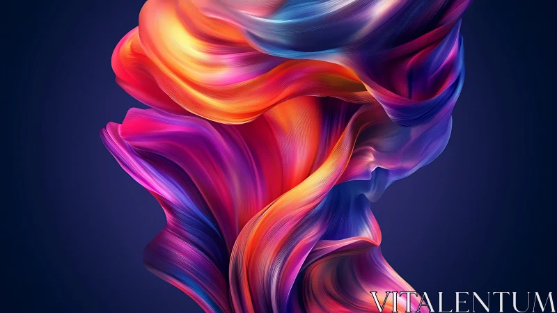 Chromatic silk vortex with fluid gradient contours in motion.