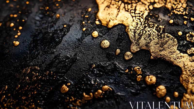 Abstract black textured background with golden splatter details.