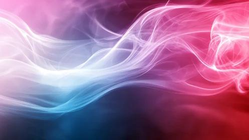 Colorful light trails merge across soft gradient background