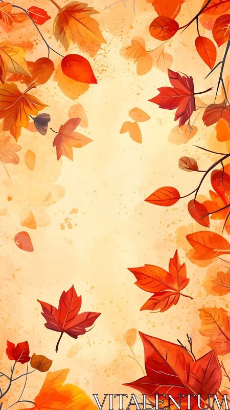 Gentle swirl of autumn leaves framing a golden day.