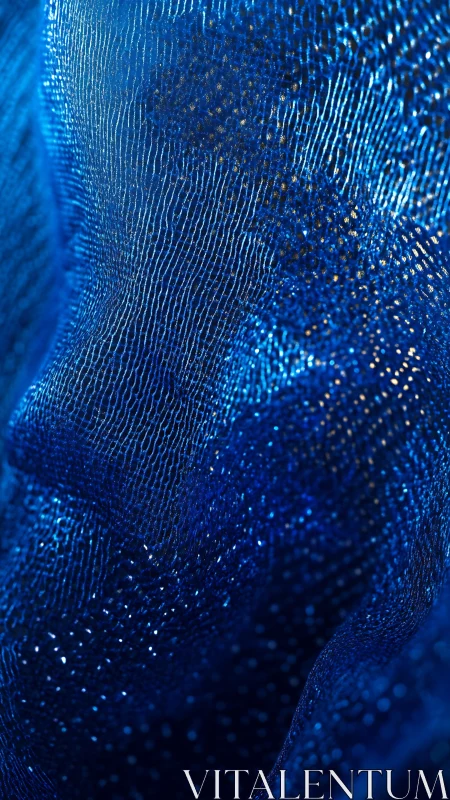 Textural blue mesh abstraction with luminous microstructure.