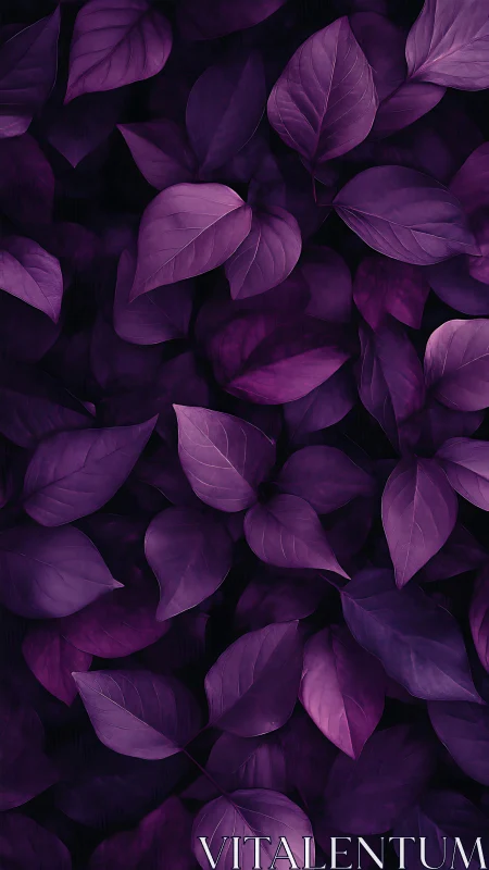 Monochromatic violet foliage pattern shows layered leaf occlusion