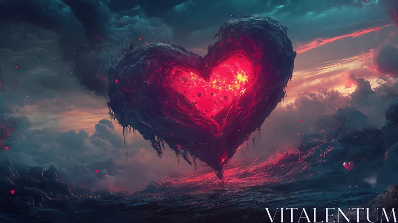 Incandescent Heart Suspended in Turbulent Sky: Luminous Radiant Structure.