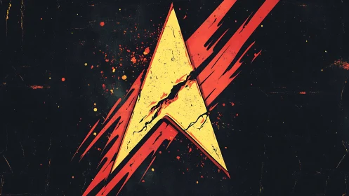 Bold lightning badge streaking through deep cosmic night.