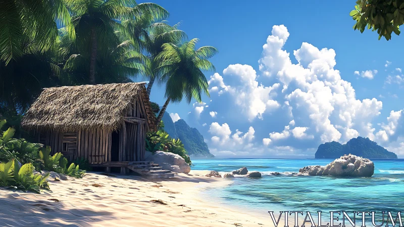 Tropical Coastal Dwelling with Thatched Architecture in Idyllic Island Environment