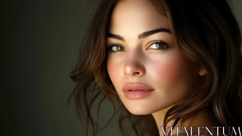 Soft light portrait with calm gaze and gentle details.