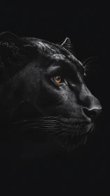 Black Panther's Piercing Gaze Emerges from Shadows