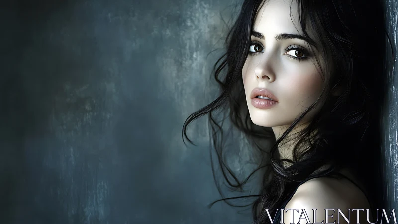 Softly lit portrait of a thoughtful woman in cool tones.