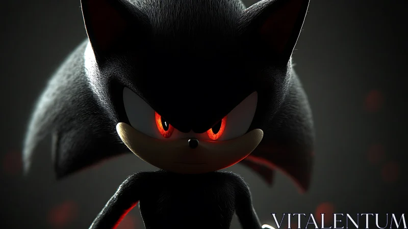 Dark anthropomorphic hedgehog character in dramatic light.