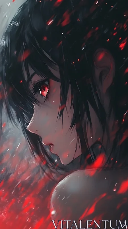 Embers confess secrets in the crimson gaze of a loner