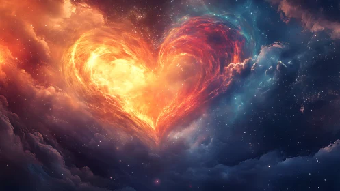 Cosmic Heart's Luminous Dance Among the Stars.