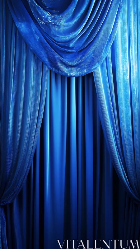 Deep blue stage curtains promise a quiet moment before magic