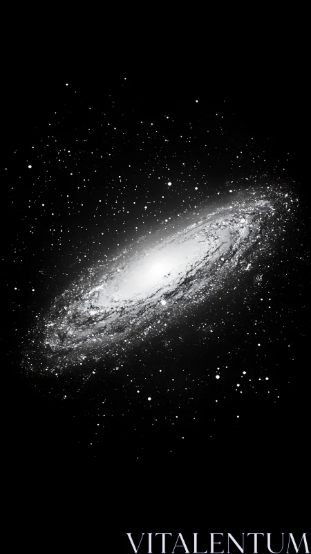 Starlit spiral galaxy drifting through a midnight cosmos.